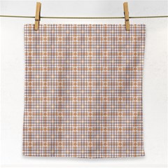 Portuguese Vibes - Brown And White Geometric Plaids Face Towel by ConteMonfrey