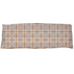 Portuguese Vibes - Brown And White Geometric Plaids Body Pillow Case (dakimakura) by ConteMonfrey