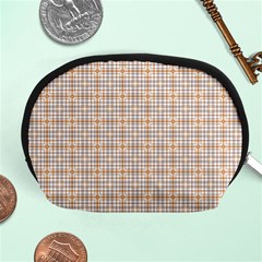 Portuguese Vibes - Brown And White Geometric Plaids Accessory Pouch (medium) by ConteMonfrey