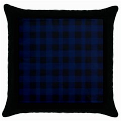 Black And Dark Blue Plaids Throw Pillow Case (black) by ConteMonfrey