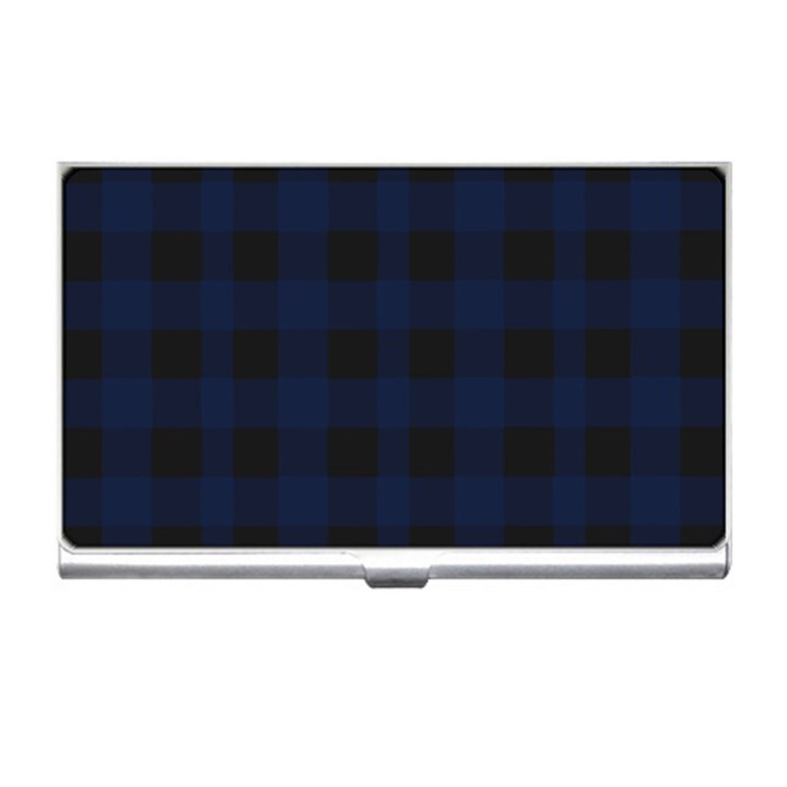 Black and dark blue plaids Business Card Holder