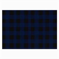 Black And Dark Blue Plaids Large Glasses Cloth by ConteMonfrey