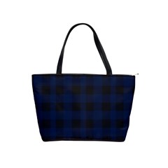 Black And Dark Blue Plaids Classic Shoulder Handbag by ConteMonfrey