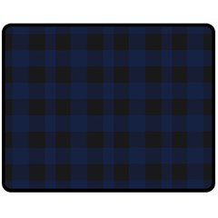 Black And Dark Blue Plaids Fleece Blanket (medium)  by ConteMonfrey