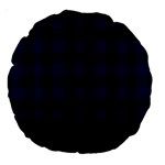 Black and dark blue plaids Large 18  Premium Round Cushions Front