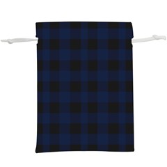 Black And Dark Blue Plaids  Lightweight Drawstring Pouch (xl) by ConteMonfrey