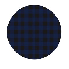 Black And Dark Blue Plaids Mini Round Pill Box (pack Of 3) by ConteMonfrey