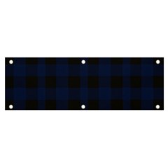 Black And Dark Blue Plaids Banner And Sign 6  X 2  by ConteMonfrey