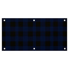 Black And Dark Blue Plaids Banner And Sign 6  X 3  by ConteMonfrey