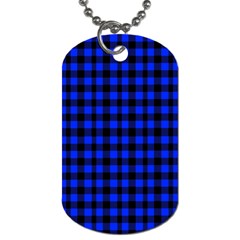 Black And Bic Blue Plaids Dog Tag (two Sides) by ConteMonfrey