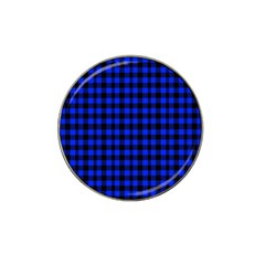 Black And Bic Blue Plaids Hat Clip Ball Marker (4 Pack) by ConteMonfrey