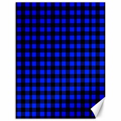 Black And Bic Blue Plaids Canvas 12  X 16  by ConteMonfrey