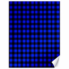 Black And Bic Blue Plaids Canvas 18  X 24  by ConteMonfrey