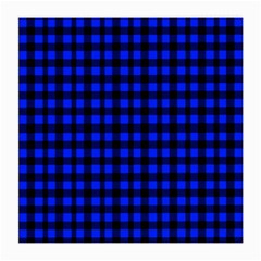 Black And Bic Blue Plaids Medium Glasses Cloth by ConteMonfrey