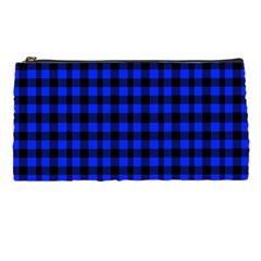 Black And Bic Blue Plaids Pencil Case by ConteMonfrey