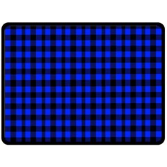 Black And Bic Blue Plaids Fleece Blanket (large)  by ConteMonfrey