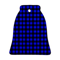 Black And Bic Blue Plaids Ornament (bell) by ConteMonfrey