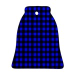 Black and bic blue plaids Bell Ornament (Two Sides) Back