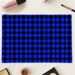 Black and bic blue plaids Cosmetic Bag (XXL) Front