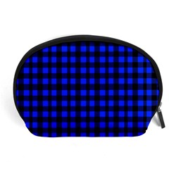 Black And Bic Blue Plaids Accessory Pouch (large) by ConteMonfrey