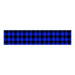 Black And Bic Blue Plaids Velvet Scrunchie by ConteMonfrey