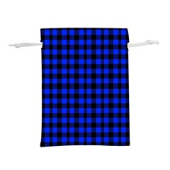 Black And Bic Blue Plaids Lightweight Drawstring Pouch (m) by ConteMonfrey