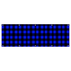 Black And Bic Blue Plaids Banner And Sign 12  X 4  by ConteMonfrey