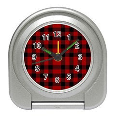 Red And Black Plaids Travel Alarm Clock by ConteMonfrey