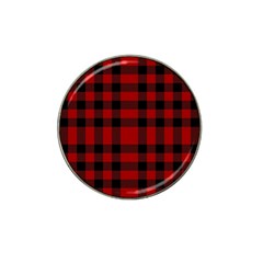 Red And Black Plaids Hat Clip Ball Marker (4 Pack) by ConteMonfrey