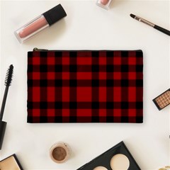 Red And Black Plaids Cosmetic Bag (medium) by ConteMonfrey