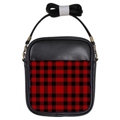 Red And Black Plaids Girls Sling Bag by ConteMonfrey