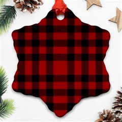 Red And Black Plaids Ornament (snowflake) by ConteMonfrey