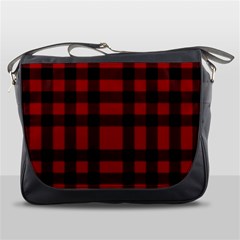 Red And Black Plaids Messenger Bag by ConteMonfrey