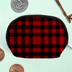 Red And Black Plaids Accessory Pouch (medium) by ConteMonfrey