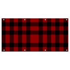 Red And Black Plaids Banner And Sign 8  X 4  by ConteMonfrey