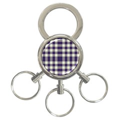 Dark Blue Plaid 3-ring Key Chain by ConteMonfrey