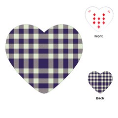 Dark Blue Plaid Playing Cards Single Design (heart) by ConteMonfrey