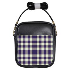 Dark Blue Plaid Girls Sling Bag by ConteMonfrey