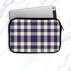 Dark Blue Plaid Apple Ipad Mini Zipper Cases by ConteMonfrey