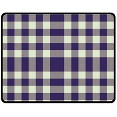 Dark Blue Plaid Double Sided Fleece Blanket (medium)  by ConteMonfrey