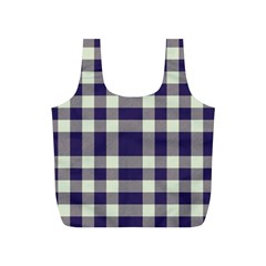 Dark Blue Plaid Full Print Recycle Bag (s) by ConteMonfrey