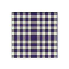 Dark Blue Plaid Satin Bandana Scarf 22  X 22  by ConteMonfrey