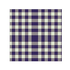 Dark Blue Plaid Square Satin Scarf (30  X 30 ) by ConteMonfrey