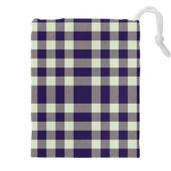 Dark Blue Plaid Drawstring Pouch (4xl) by ConteMonfrey