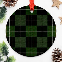 Modern Green Plaid Ornament (round) by ConteMonfrey