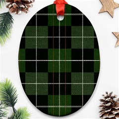 Modern Green Plaid Ornament (oval) by ConteMonfrey