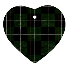 Modern Green Plaid Ornament (heart) by ConteMonfrey