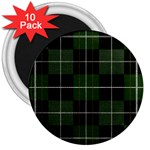 Modern Green Plaid 3  Magnets (10 pack)  Front