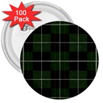 Modern Green Plaid 3  Buttons (100 pack)  Front