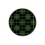 Modern Green Plaid Magnet 3  (Round) Front